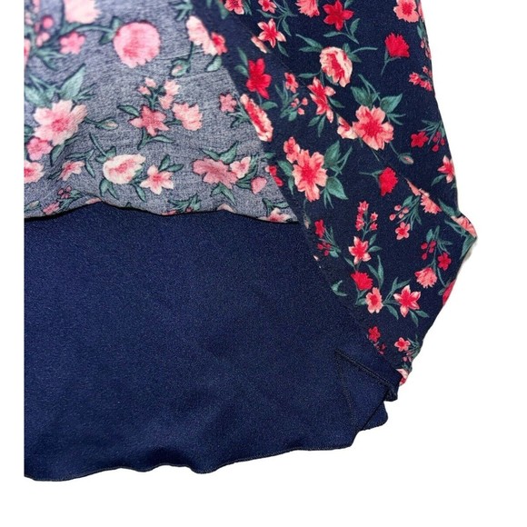 B. Darlin Womens Navy Floral-Printed Mini Fit & Flare Dress Juniors 7/8 Lined - Picture 9 of 11